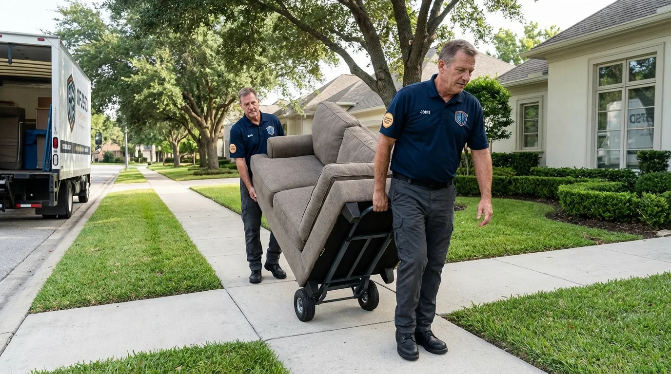 Local residential moving crew loading furniture in Forestville, CA